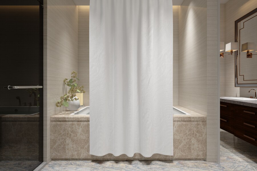 curtains in bathroom