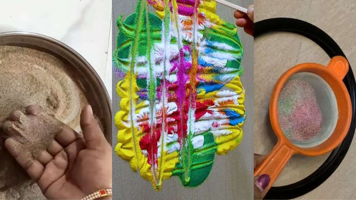Reused Rangoli colour: रंगोली के बचे हुए कलर को ऐसे करें फिर से ...
