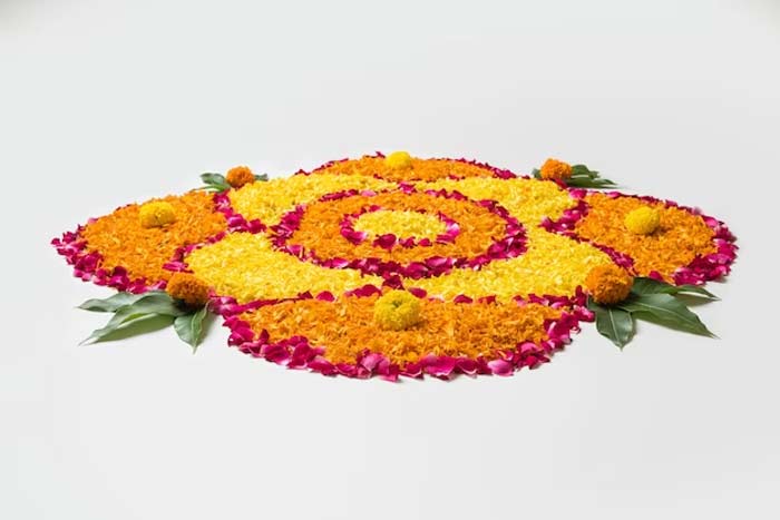 flower rangoli designs for dhanteras