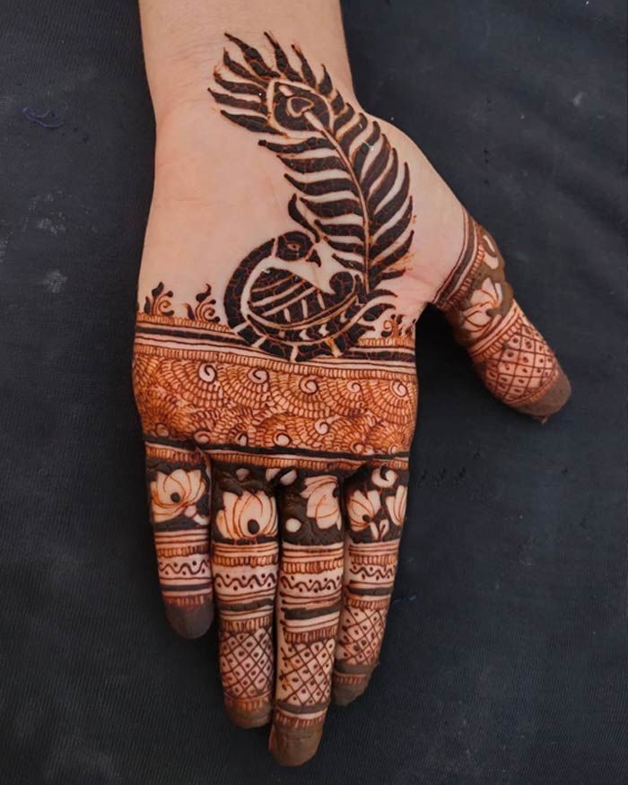 half hand peacock mehndi