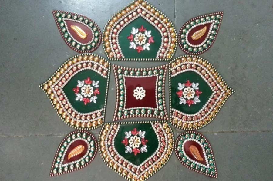 paan leaf rangoli designs