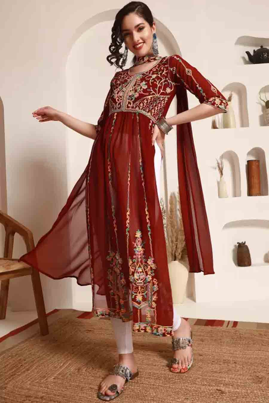 partywear  naira cut kurti set