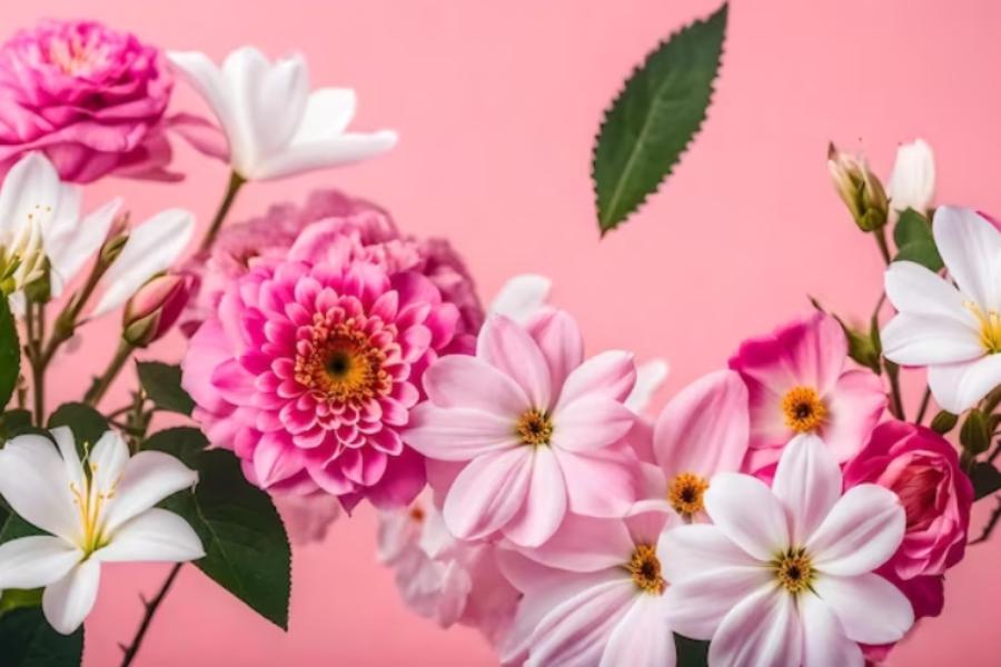 pink white flowers