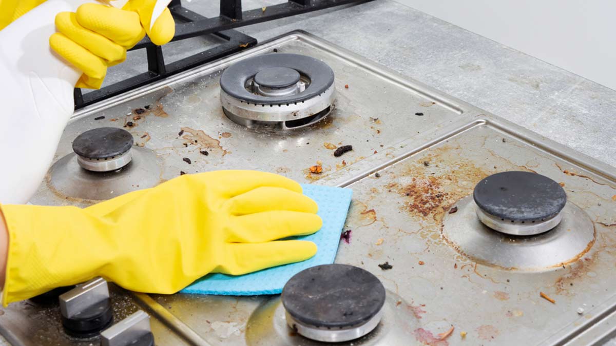 tips to clean dirty gas stove