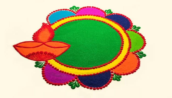Diya Design Rangoli