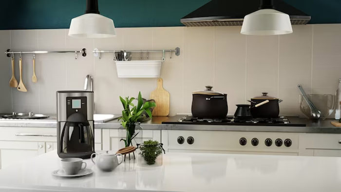 How can I decorate my kitchen counters without cluttering