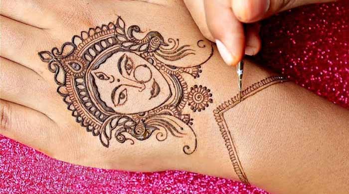 Latest Navratri Mehndi Designs For Durga Puja. | Dulhan mehndi designs,  Indian mehndi designs, Mehndi designs