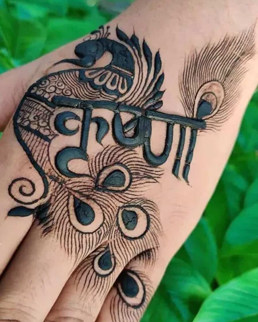 Unique Krishna mehndi design, TATTOO DESIGNS, #teejspecial DESIGNS,  janmastami special, #tutoria… | Palm mehndi design, Mehndi art designs, Mehndi  designs for hands