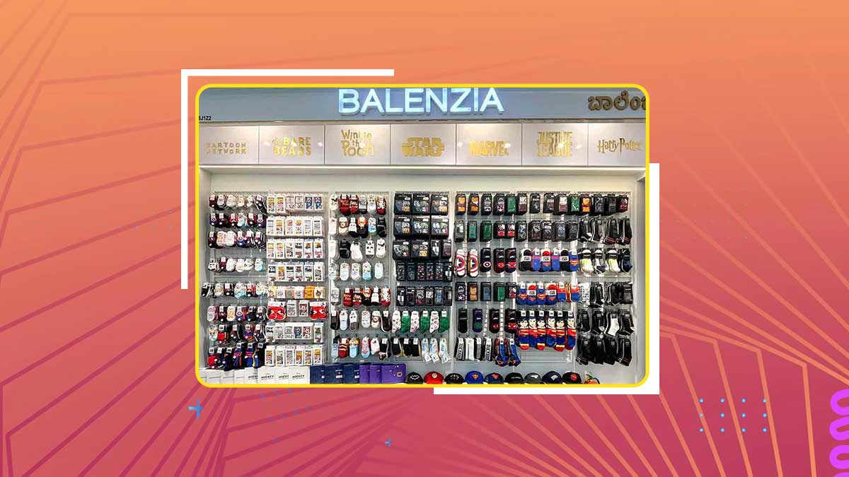 balenzia sock open store in lulu mall