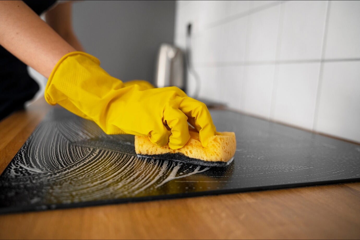 cleaning with shampoo