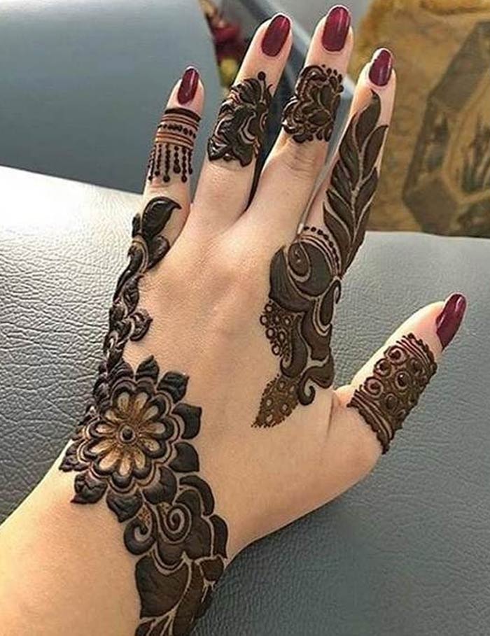 dark colour mehndi design