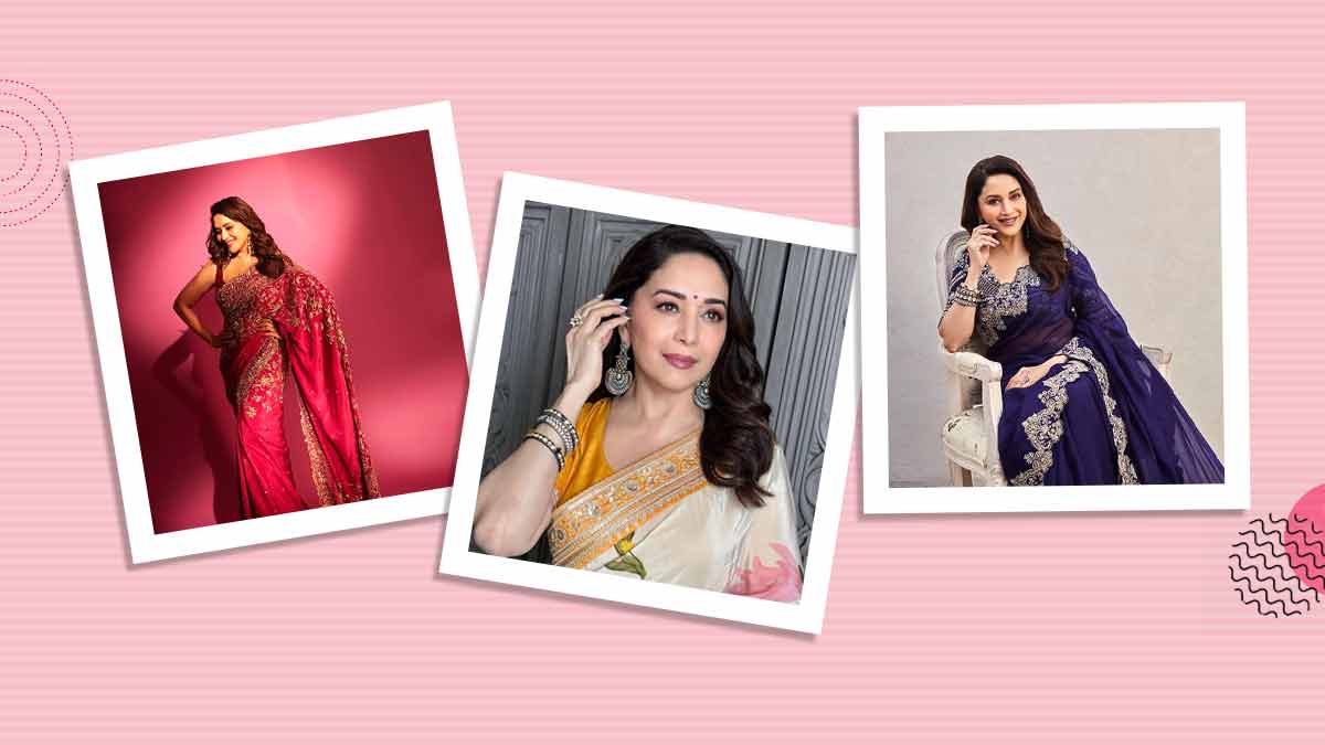From Dhak-Dhak Girl To Glamorous Bride: Madhuri Dixit Saree Collection For Every Wedding Function