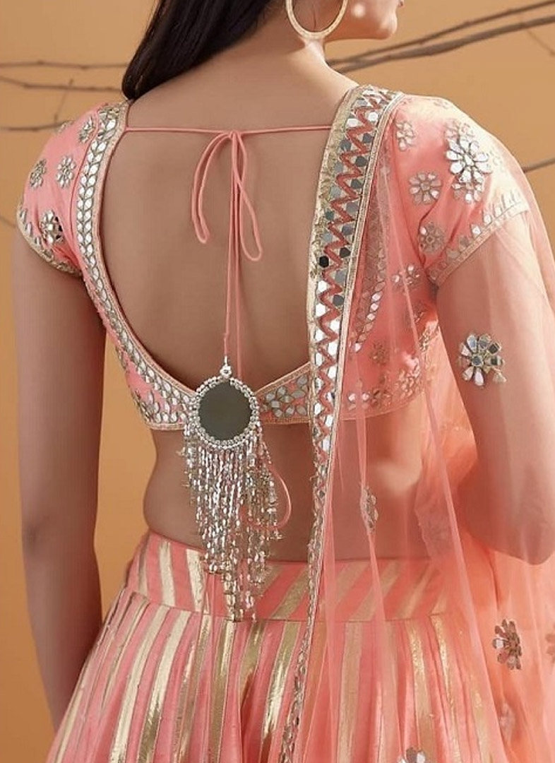 mirror work dori blouse latkan