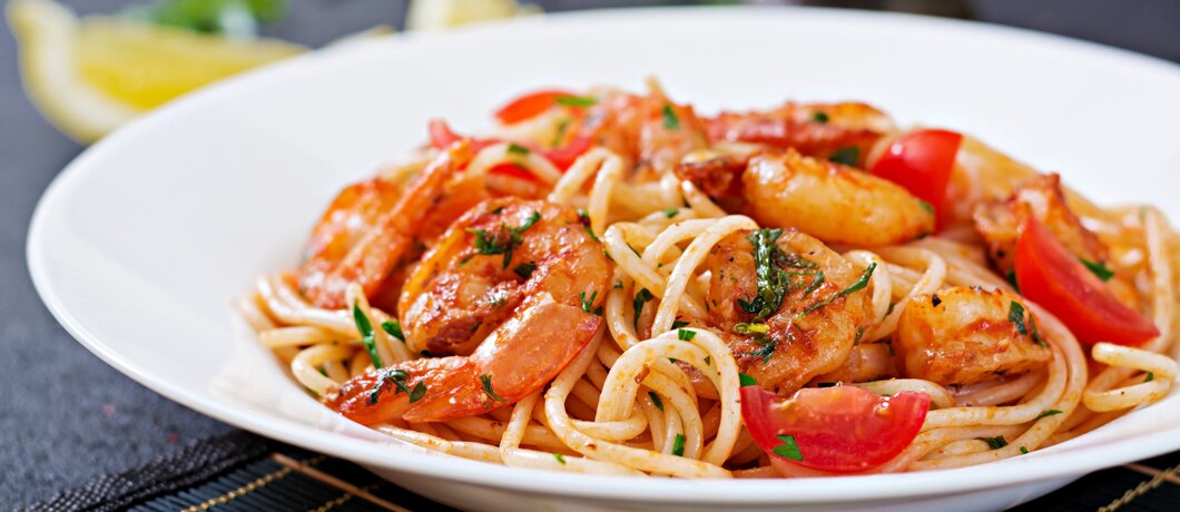 pasta dish shrimp garlic