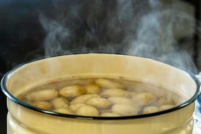 potato water clean sticky stains of puja utensils