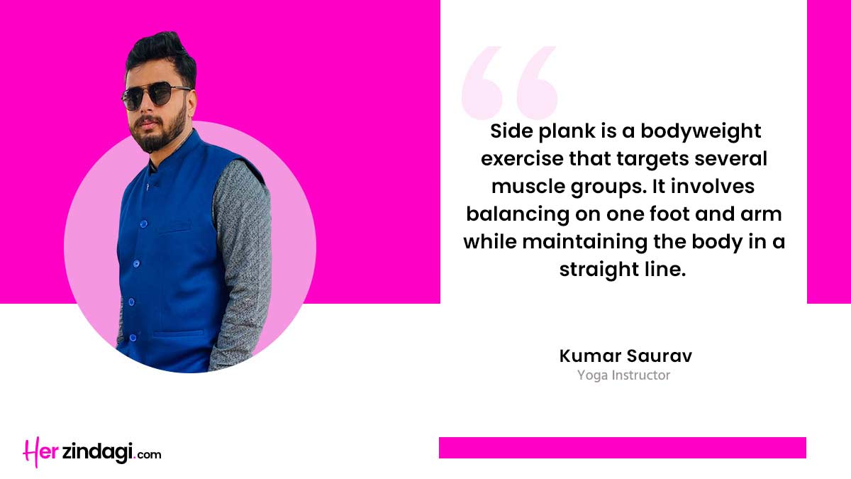 side plank with gluteal muscles