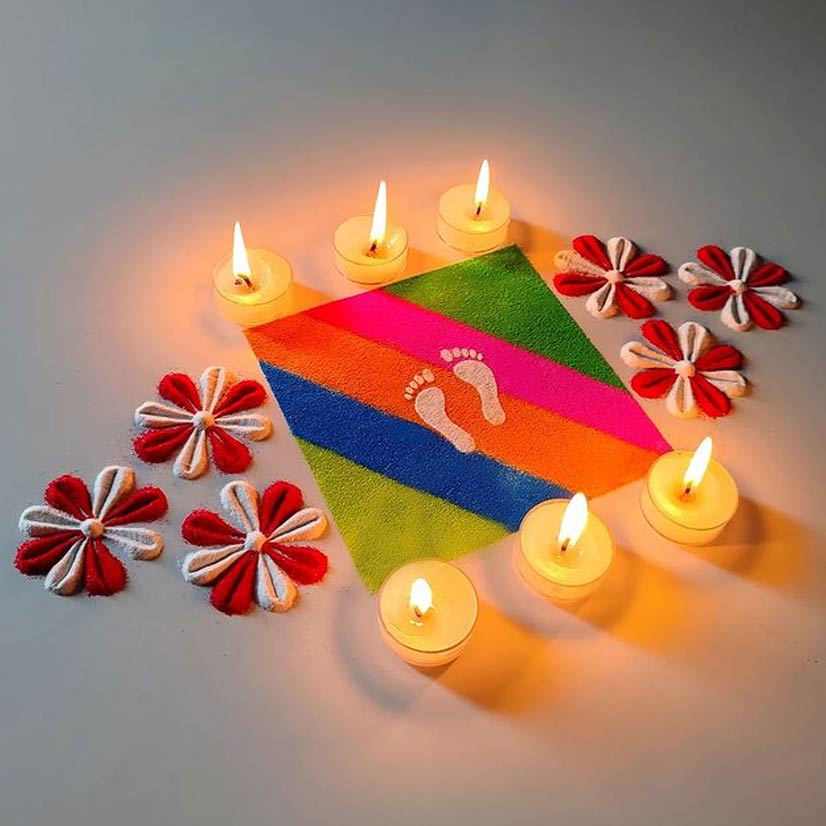 vastu ideas making rangoli at puja room