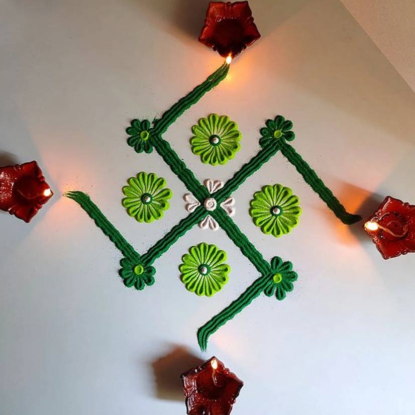 vastu tips making rangoli swastik