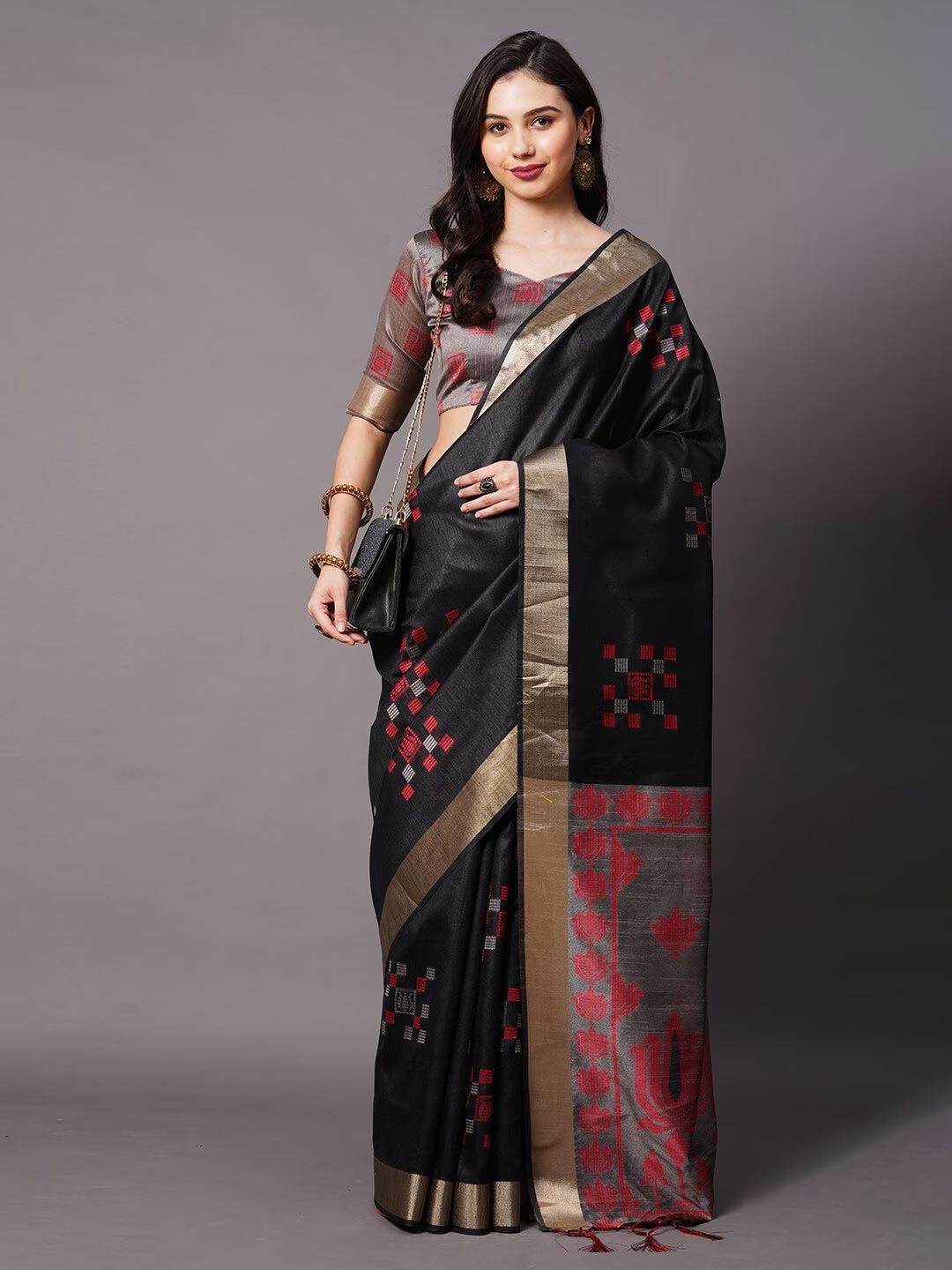 Dark colour saree shade