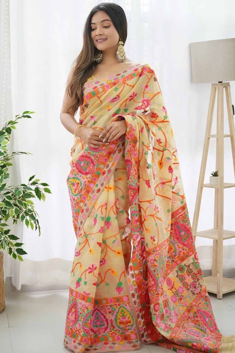Pashmina silk saree