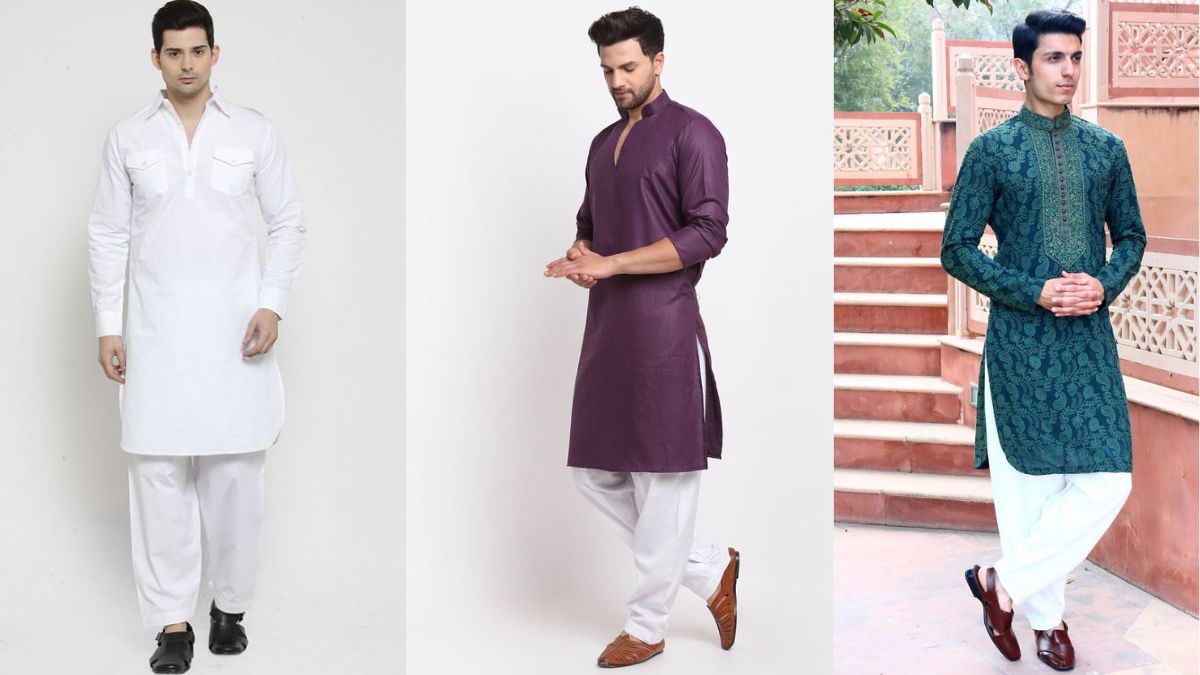 VM By VASTRAMAY Men's Cream Cotton Blend Pathani Suit Set – vastramay