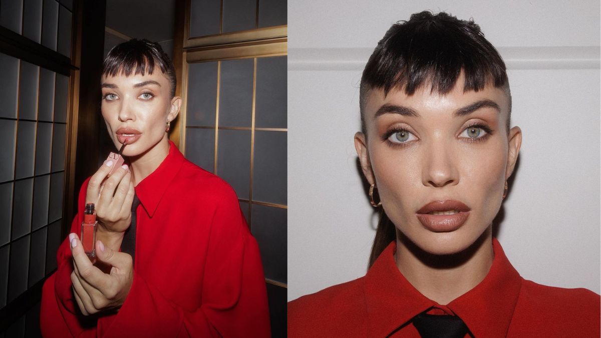 amy jackson in red dress