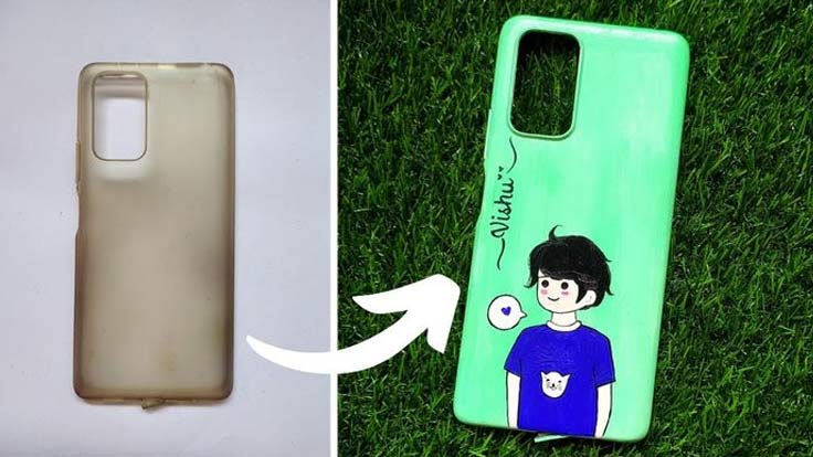 how to decorate mobile cover with paper