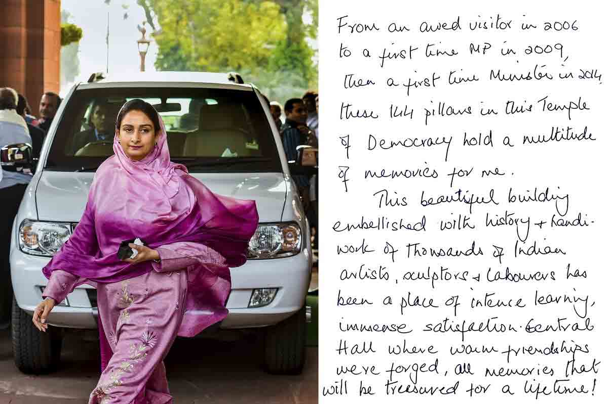 in hand written notes  women mps shares old memories of parliaments building harpreet kaur badal