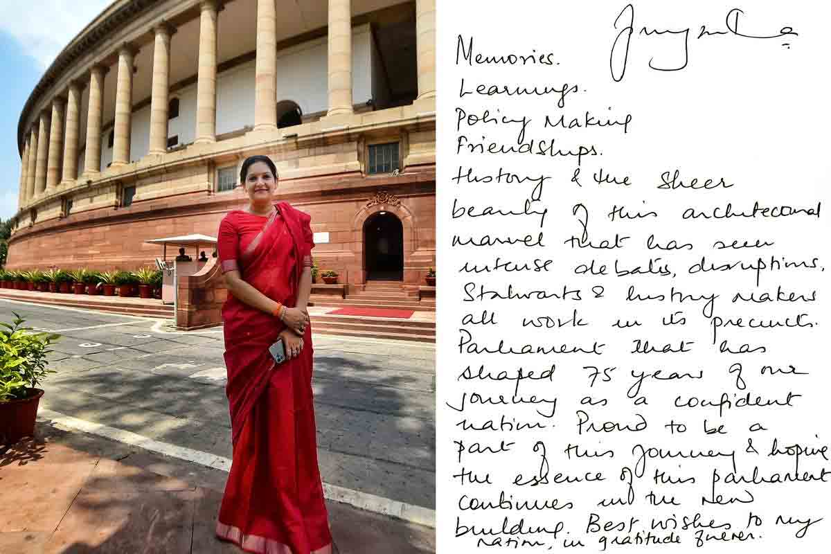 in hand written notes priyanka chatturvedi women mp shares old memories of parliaments building