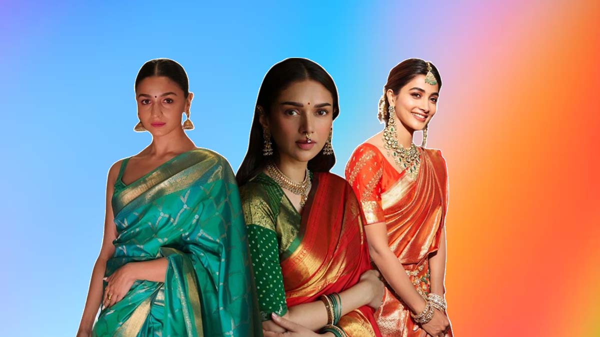 Handicraft Alert: Southy Pattu Saree Blouse Designs Courtesy Alia Bhatt, Aditi Rao Hydari & Pooja Hegde