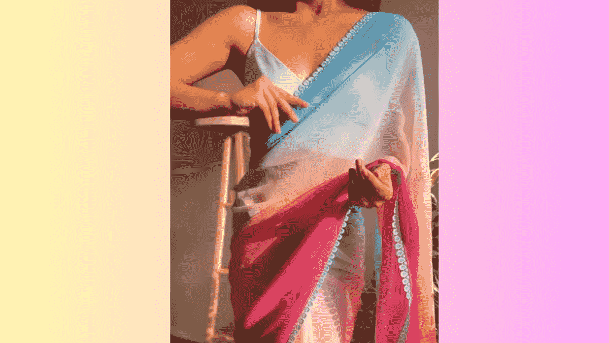 satin saree from ajio