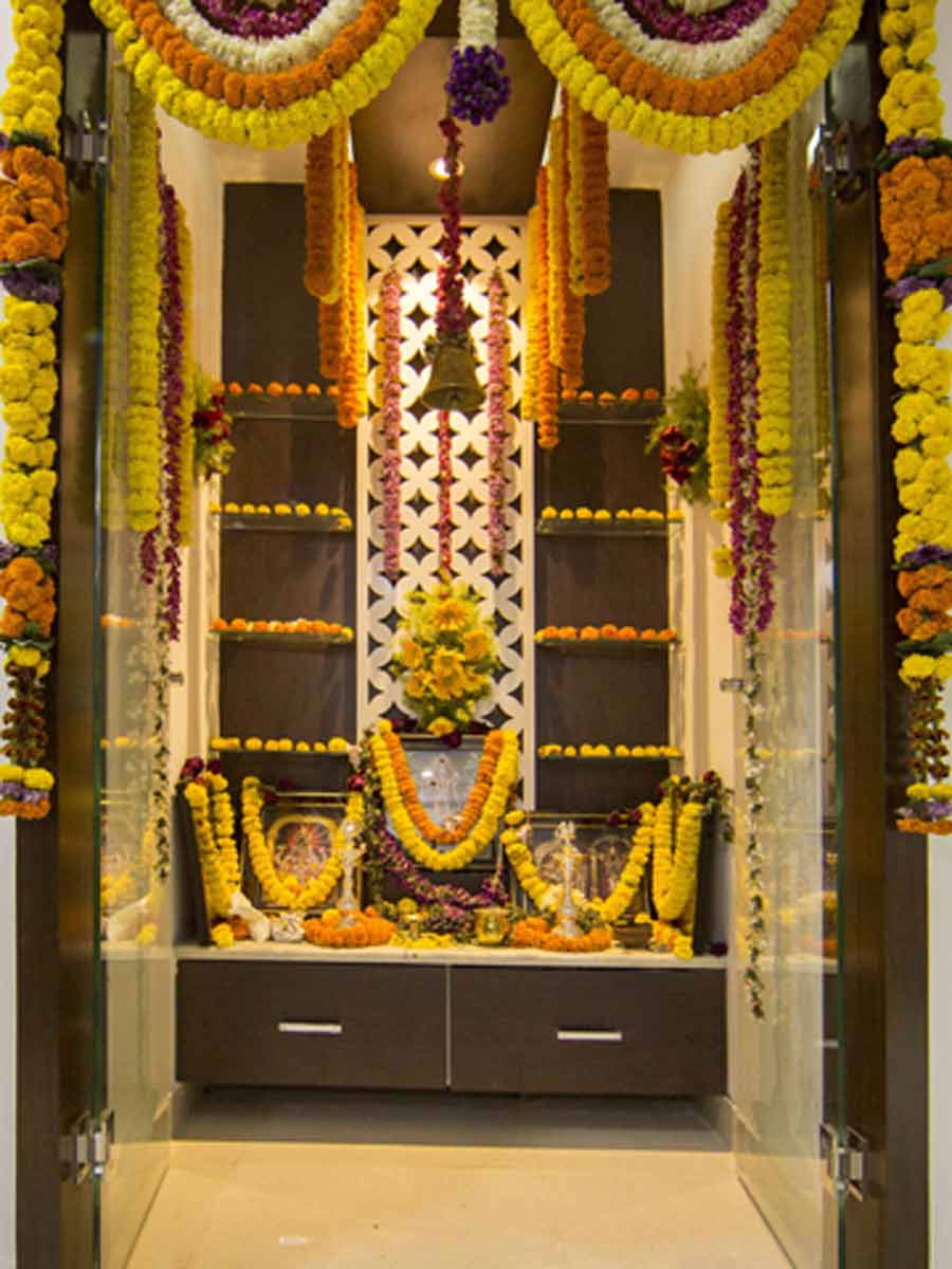 shardiya navratri  mandir decoration unique ideas