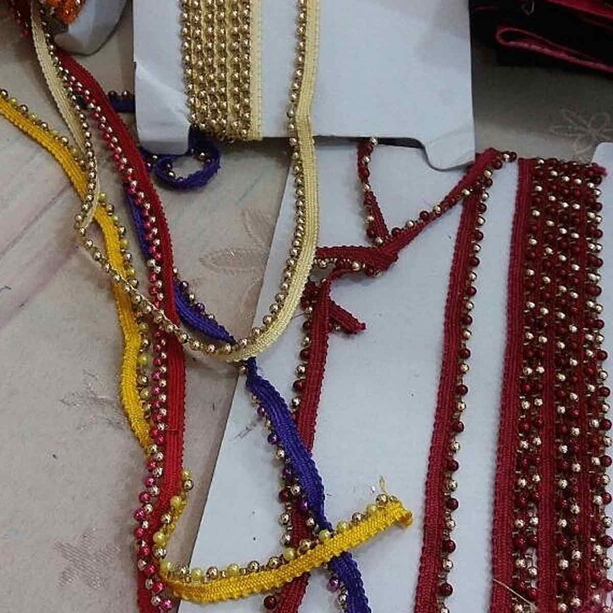 suit lace design for chhalni on karwa chauth