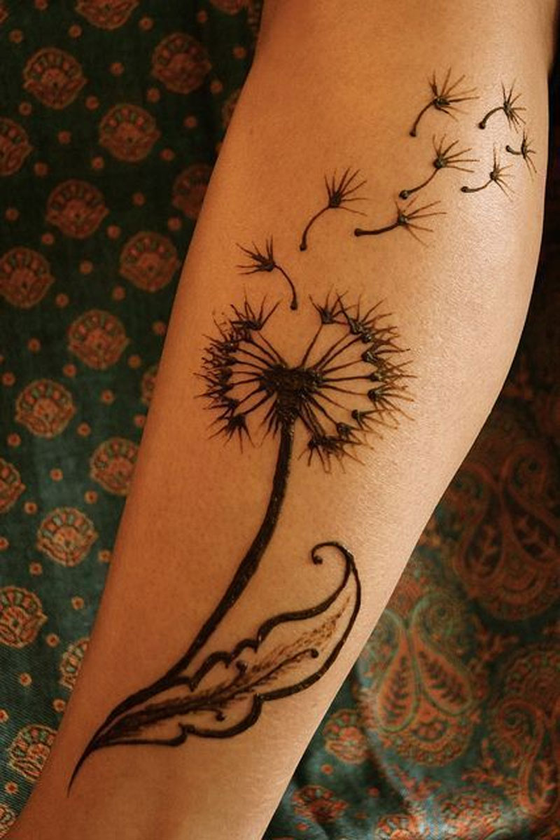 Artistic Feather Mehndi Design