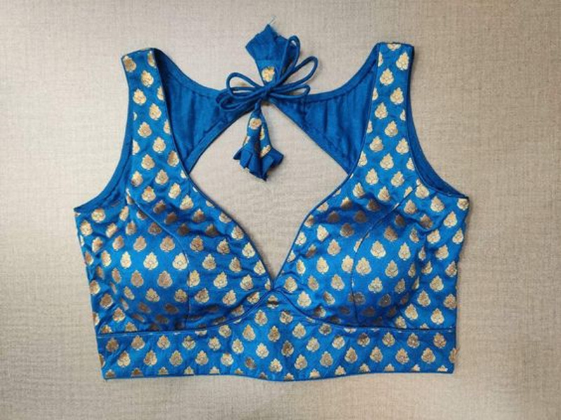 Backless Blouse Design banarasi