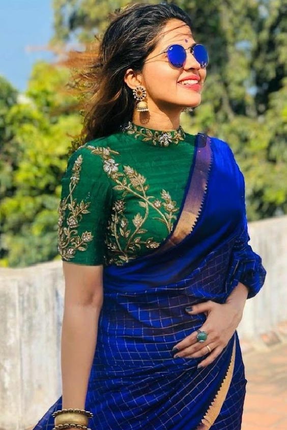 High neck blouse designs