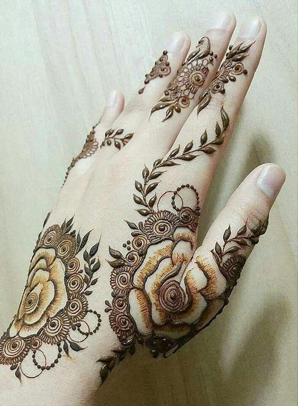 Large Rose Mehndi Design