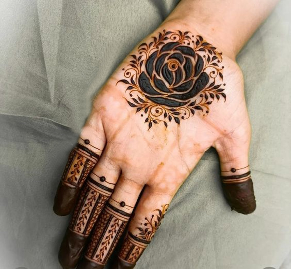 Minimal Rose Mehndi Designsss