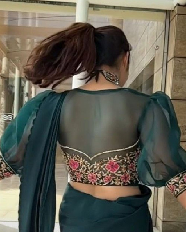 Net Floral Blouse Design