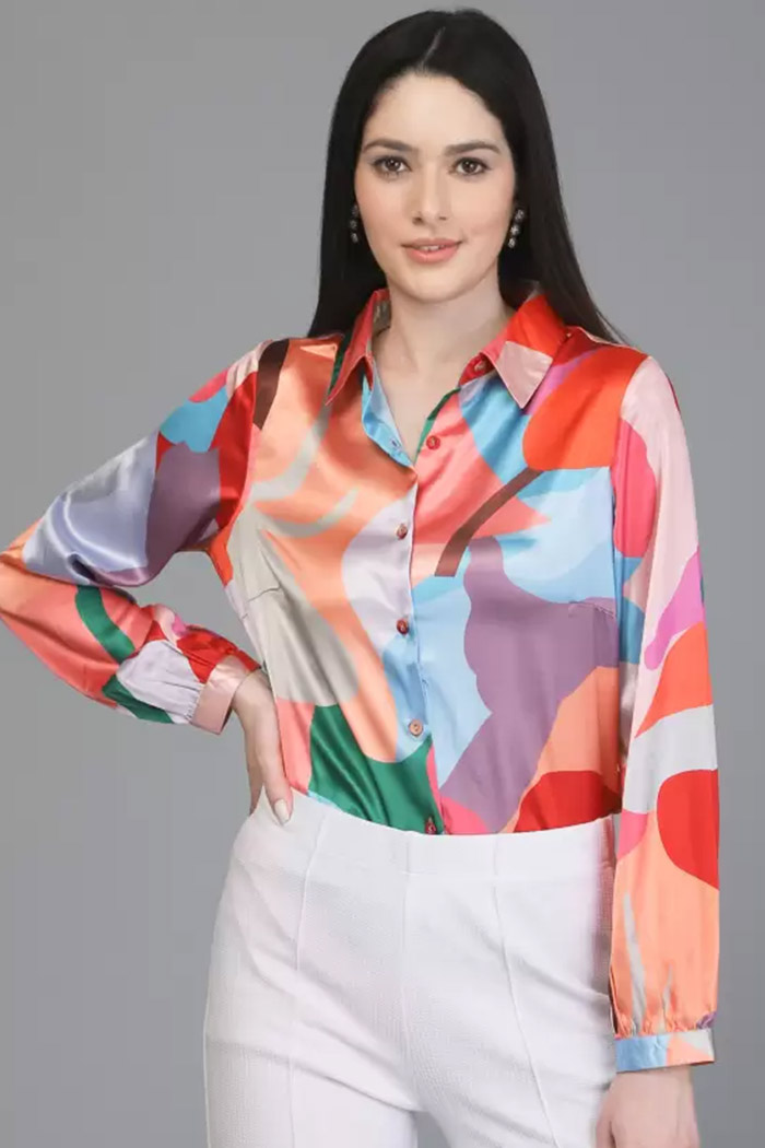 Painting pattern rainbow shirt