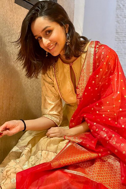 Shraddha Kapoor Golden Suit Look