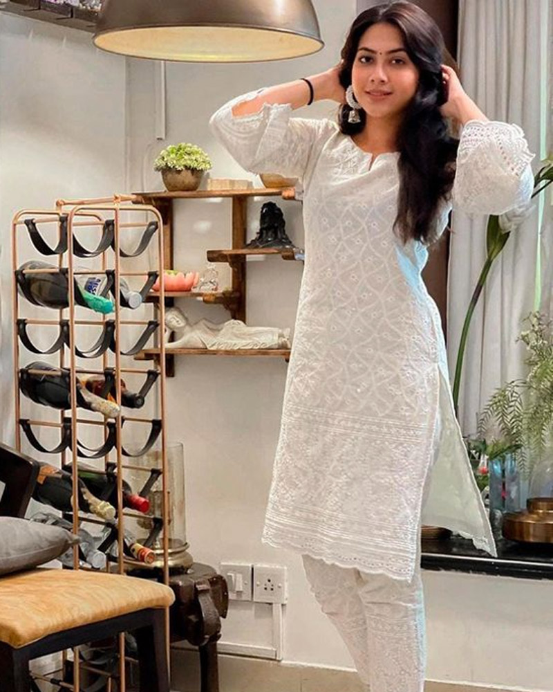 White Chikankari Suit Design
