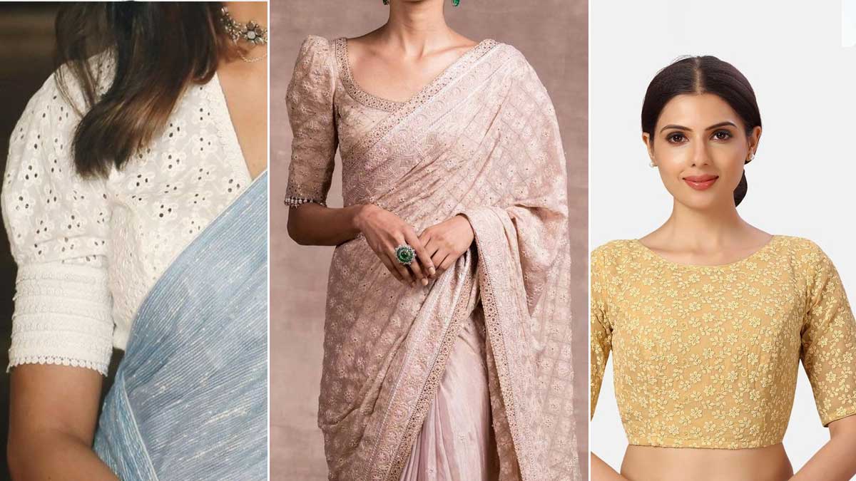 Chikankari Blouse Designs For Sarees : To Get Summer-Ready And Slay In  Ethnic | HerZindagi