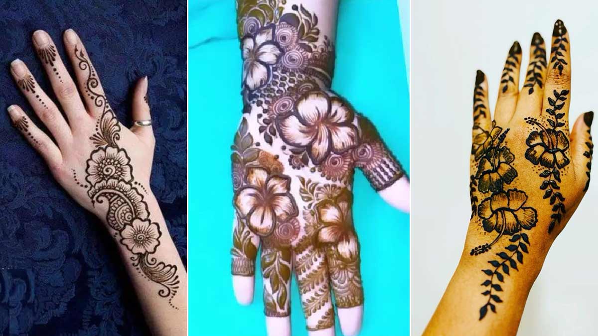 Hibiscus Flower Mehndi Designs For Bridesmaids 