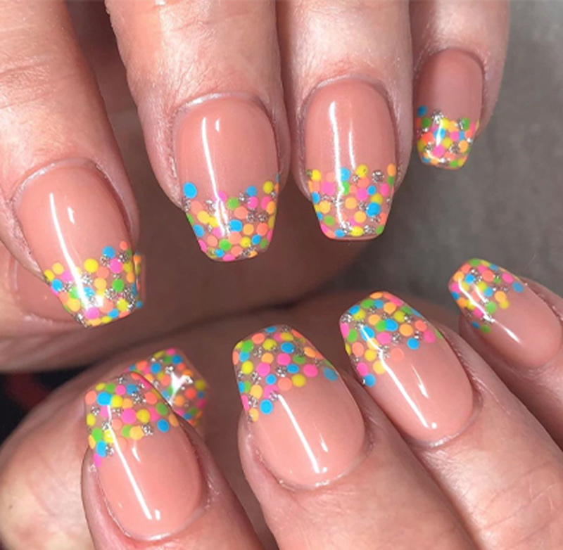 multi colour nails