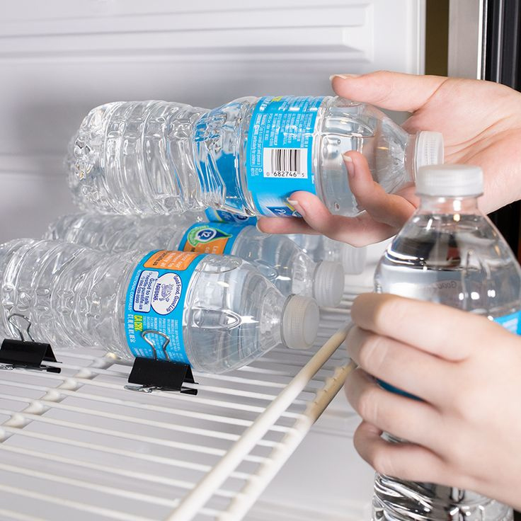 plastic bottle in fridge