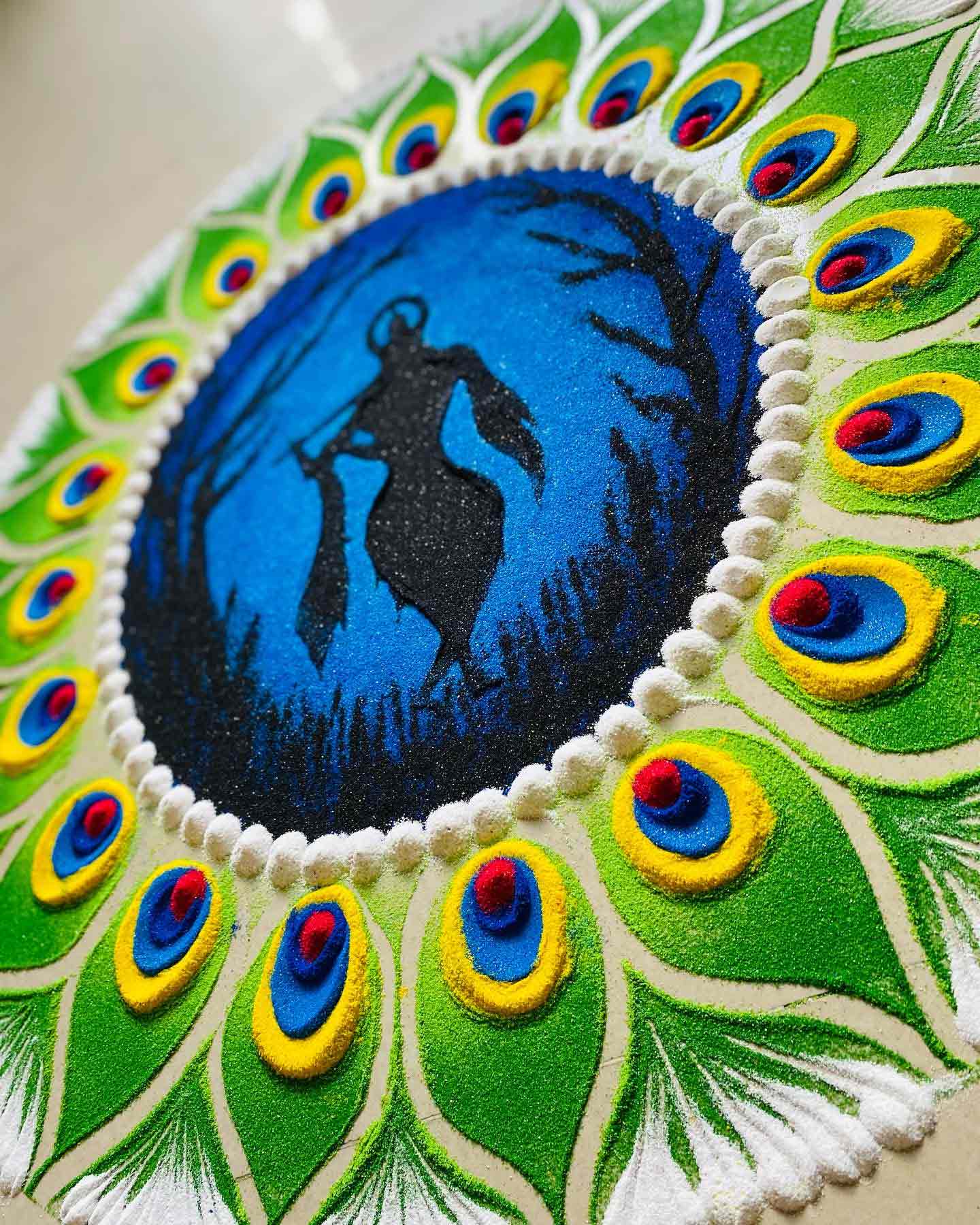 Big Janmashtami Rangoli Design