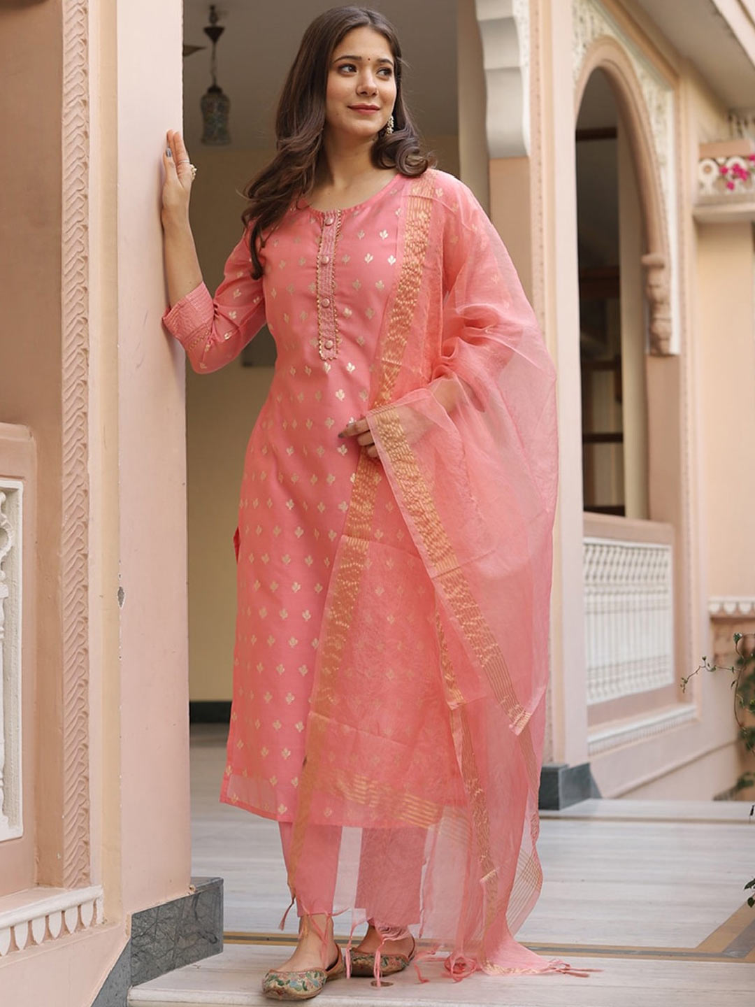 Chanderi Three Piece Suit