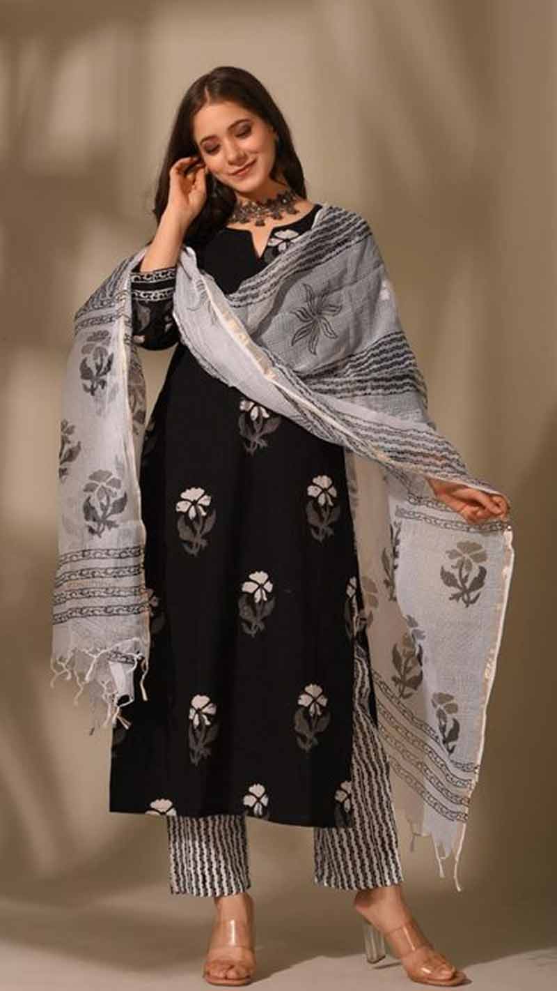 Cotton Block Print Suit Design