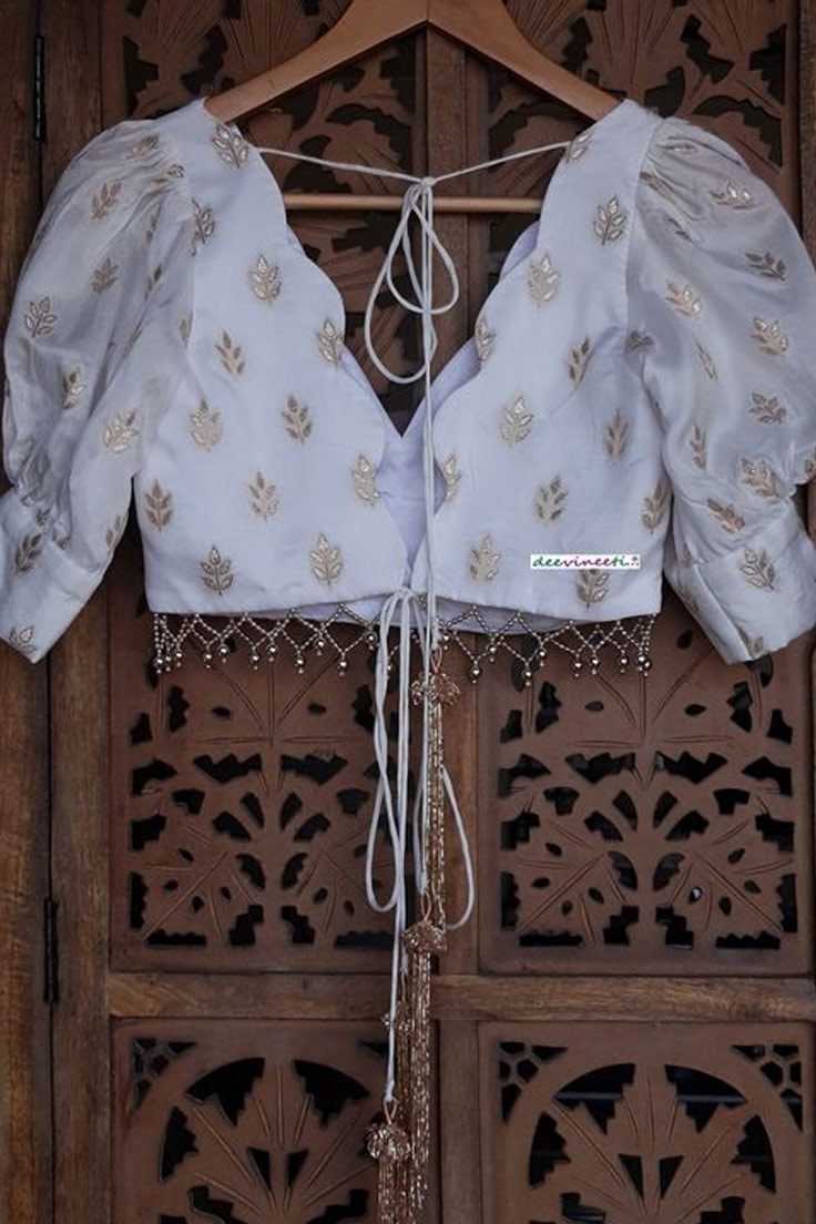 Designer Cotton Puff Blouse Design